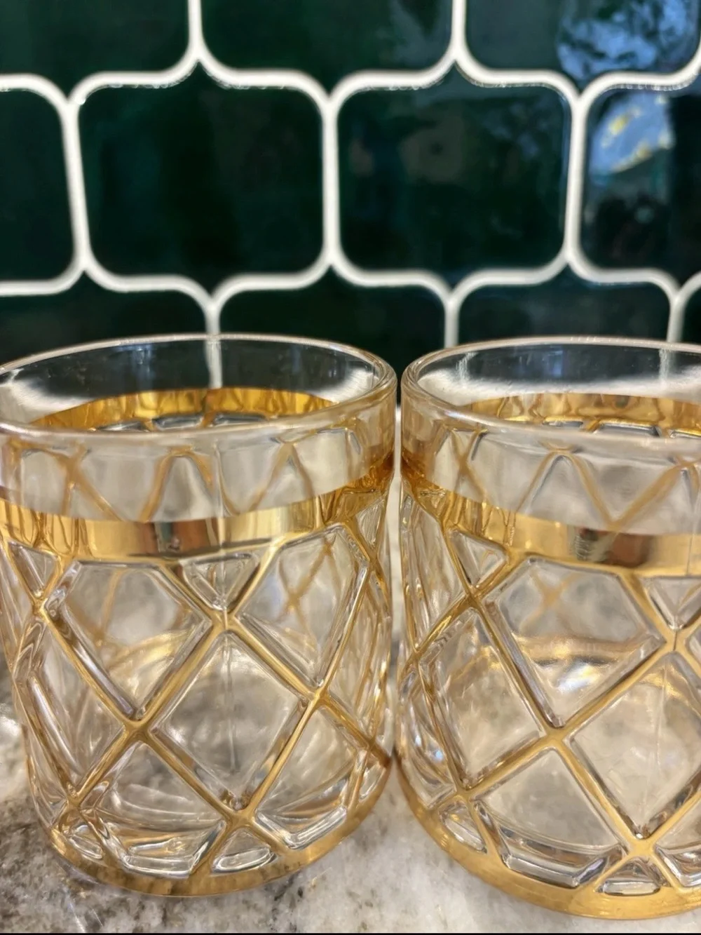 Altuzarra 18k gold lattice double old fashioned tumbler glasses set of 4